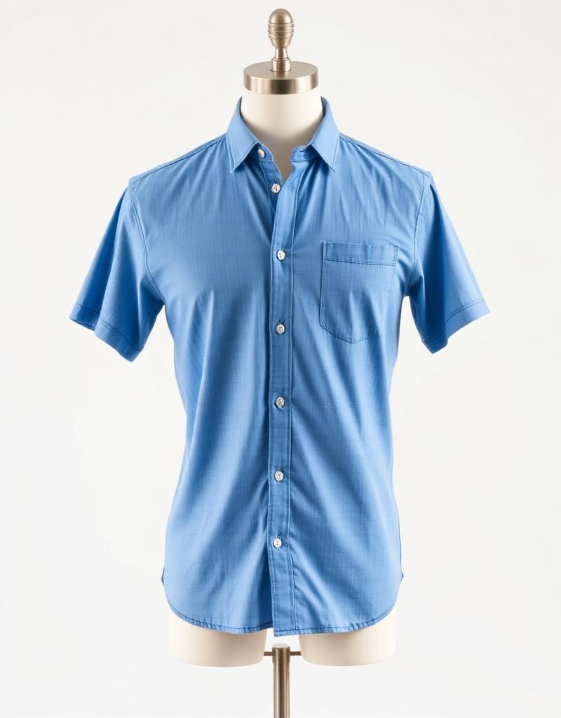 Blue Cotton Casual Shirt
